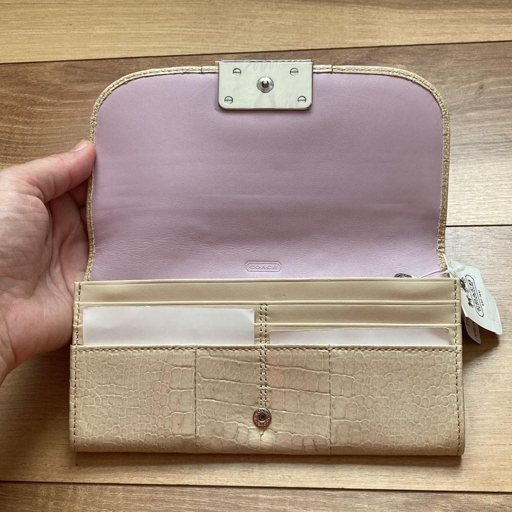 NWT Coach KRI Crocodile Slim Envelope Wallet. - Picture 3 of 7